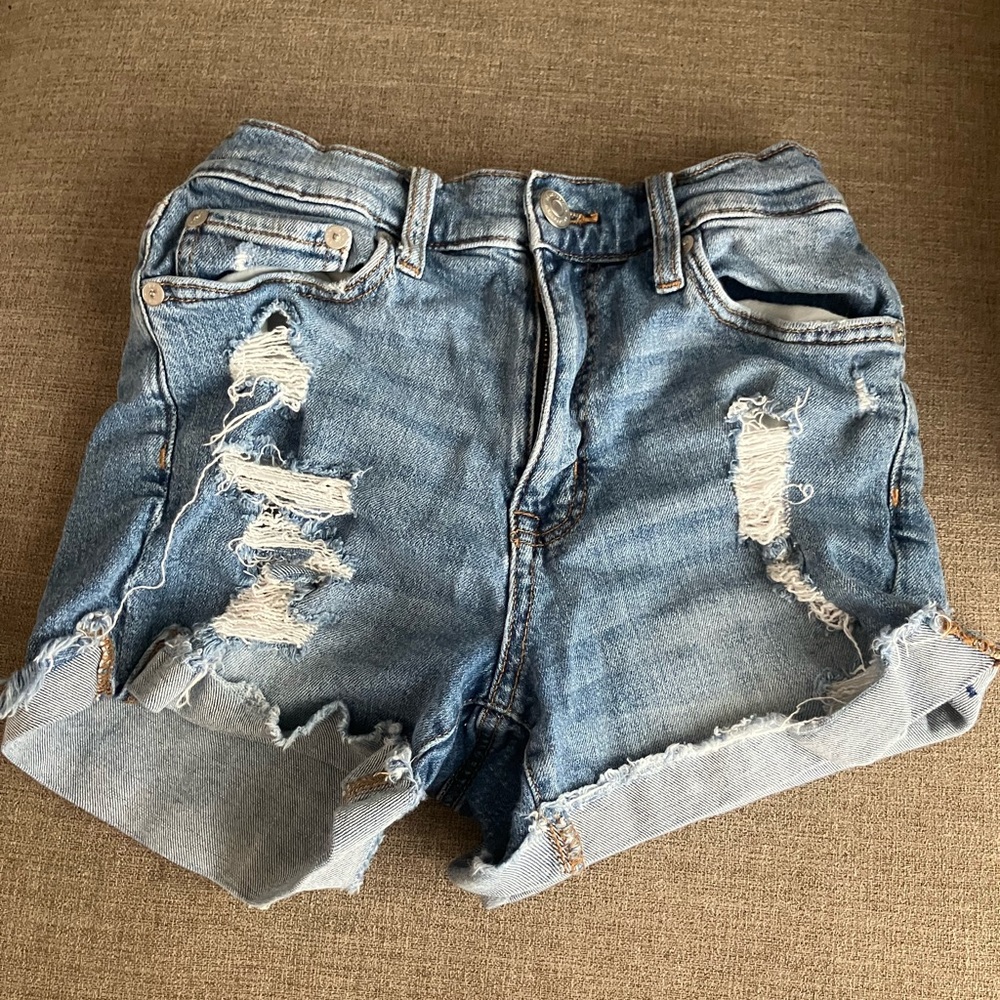 Aeropostale Light Blue Distressed Jean Shorts